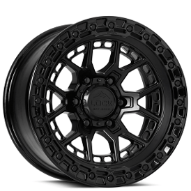 20" Lock Off-Road Wheels Commando Matte Black with Gloss Black Ring Rims