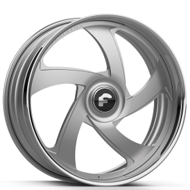 24" Forgiato Wheels SR01 Brushed Silver Face with Chrome Lip XL Floating Cap Forged Rims 