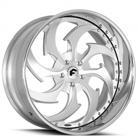 19" Forgiato Wheels Avviato-FF Brushed Silver with Chrome Lip Forged Rims