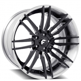 22" Forgiato Wheels Sedici-ECL Carbon Fiber Look Dip with Silver Brushed Lip Forged Rims 