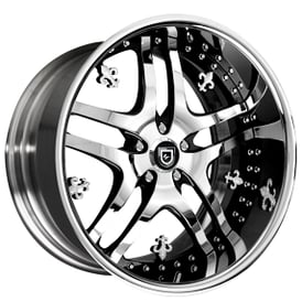 19" Lexani Forged Wheels LF-701 Chrome with Black Accents and Crystal Inserts Rims