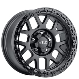 17" Weld Off-Road Wheels Cinch W104 Satin Black with Gloss Black Ring Rotary Forged Crossover Rims