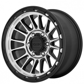 17" KMC Wheels KM542 Impact Satin Black Machined Off-Road Rims 
