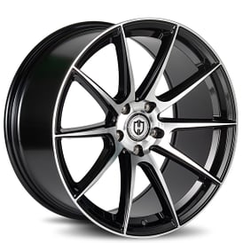19" Staggered Curva Wheels CFF72 Gloss Black with Machined Face Flow Forged Rims