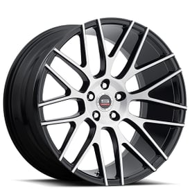 20" SPEC-1 Wheels SPL-001 Gloss Black with Brushed Rims 