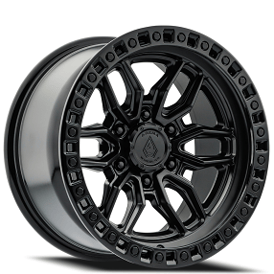 17" Arena Wheel Co A109 Hustle Satin Black Center with Gloss Black Lip 6-Lug Off-Road Rims  