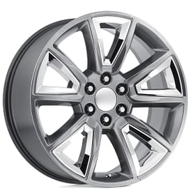 22" Performance Replicas Wheels PR168 Hyper Silver with Chrome Accents Rims