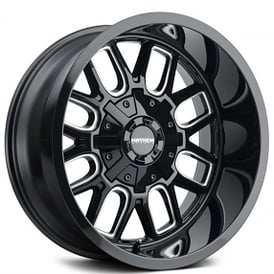 20" Mayhem Wheels 8107 Cogent Gloss Black with Milled Spokes Off-Road Rims 
