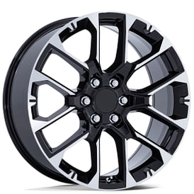 22" Performance Replicas Wheels PR224 Gloss Black with Machined Face Rims