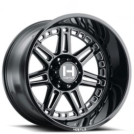 20" Hostile Wheels H124 Lunatic Black Milled Off-Road Rims