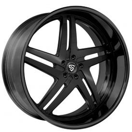 22" Staggered Snyper Forged Wheels Lucid Full Black Monoblock Forged Rims