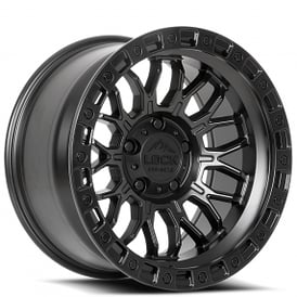 17" Lock Off-Road Wheels Combat Matte Black with Matte Black Ring Rims
