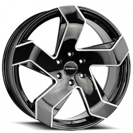 20" Strada Wheels Coltello Gloss Black Milled Edge Rims 
