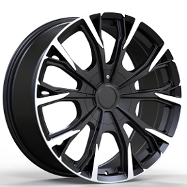 20" Luxxx Alloys Wheels Lux46 Gloss Black with Machined Face Rims
