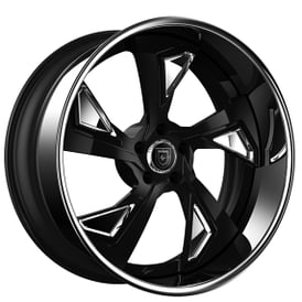 21" Lexani Forged Wheels LF-756 Jade Black with Chrome Accents Face and Lip Rims