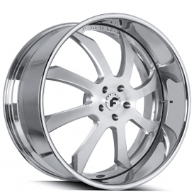 19" Forgiato Wheels Fondare Brushed Silver with Chrome Lip Forged Rims