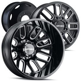 20" Mayhem Wheels 8107D Cogent Dually Gloss Black Milled Off-Road Rims