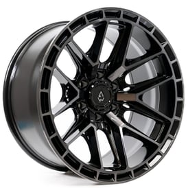 20" Arena Wheel Co A114 Battle Gloss Black with Machined DDT Face and Lip Off-Road Rims  