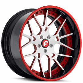24" Forgiato Wheels Maglia 2-Tone White Face with Red Window and Black with Red Stripe Lip Forged Rims 