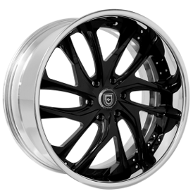 21" Lexani Forged Wheels LF-759 Ghost Gloss Black with Chrome Lip Rims