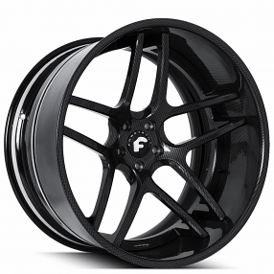 24" Forgiato Wheels Dieci-ECL Carbon Fiber Look Dip Face with Black Inner Forged Rims