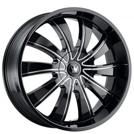 24" Mazzi Wheels Rolla 374 Black with Milled Spoke Rims 