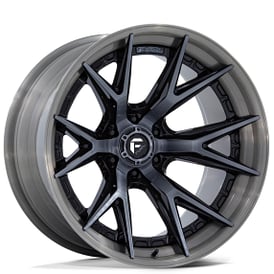 22" Fuel Wheels FC402 Catalyst Gloss Black with Brushed Dark Tinted Clear Face and Lip Off-Road Fusion Forged Rims