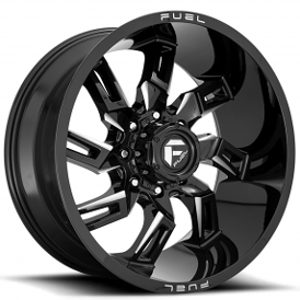 22" Fuel Wheels D747 Lockdown Gloss Black Milled Off-Road Rims 
