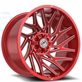 20" XF Off-Road Wheels XF-229 Anodized Red with Milled Rims  