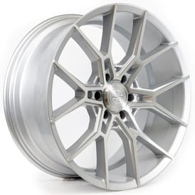 24" Select Precision Alloys Wheels S102 Alpine Gloss Silver Brushed 6-Lug Rims 