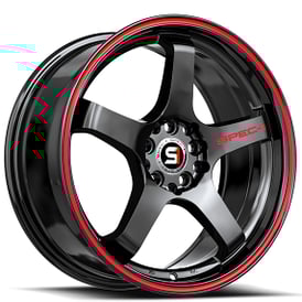 19" SPEC-1 Wheels SPT-31 Gloss Black with Red Line Rims 