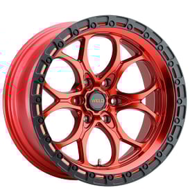 17" Weld Off-Road Wheels Ledge 6 W134 Candy Red with Gloss Black Ring Rotary Forged Rims