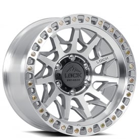 17" Lock Off-Road Wheels Lunatic Machined with Clear Coat Rims