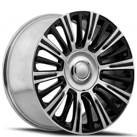 22" Escalade Platinum Wheels FR 91 Gloss Black with Polished Accents OEM Replica Rims