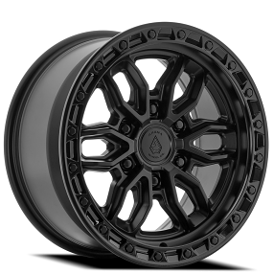 17" Arena Wheel Co A137 Pursuit Satin Black Center with Gloss Black Lip 6-Lug Off-Road Rims 