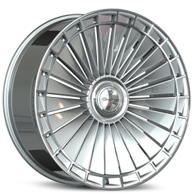 22" Giovanna Wheels Kapletta Gloss Silver Machined Flow Formed Floating Cap Rims