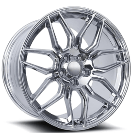 20" Corvette C8 Z06 Wheels FR 401F Chrome Flow Formed OEM Replica Rims 