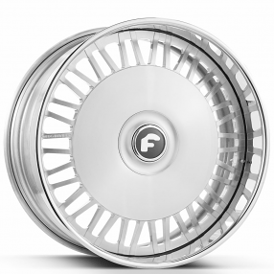 21" Forgiato Wheels Luce-FF Brushed Silver with Chrome Lip XL Floating Caps Forged Rims