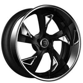 20" Lexani Forged Wheels LF-756 Jade Black with Chrome Accents Face and Lip Rims