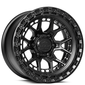 20" Lock Off-Road Wheels Commando Matte Black with Matte Black Ring Rims