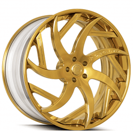 22" Forgiato Wheels Girare-ECL Gold over Chrome Forged Rims 