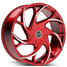 22" Strada Wheels Inferno Candy Red Milled Tips Rims