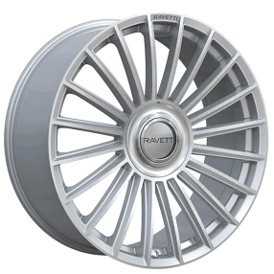 20" Ravetti Wheels M17 Silver Brushed Floating Cap Rims