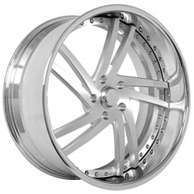 22" Snyper Forged Wheels Torino Brushed with Chrome Lip Standard Forging Rims 