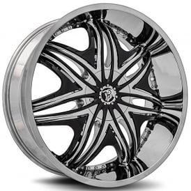 24" Diablo Wheels Morpheus Chrome with Black Inserts Rims