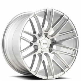 22" Staggered Savini Wheels Black Di Forza BM13 Brushed Silver Rims