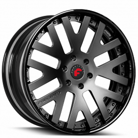 24" Forgiato Wheels Dito-ECL Satin Graphite Face with Black Lip Forged Rims 