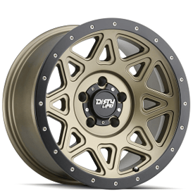 17" Dirty Life Wheels Theory 9305 Matte Gold with Matte Black Lip Off-Road Rims