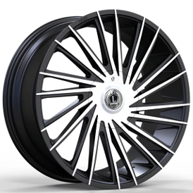 20" Luxxx Alloys Wheels Lux43 Gloss Black with Machined Face Rims