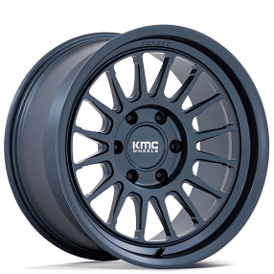 18" KMC Wheels KM447 Impact Metallic Blue Off-Road Monoblack Forged Rims